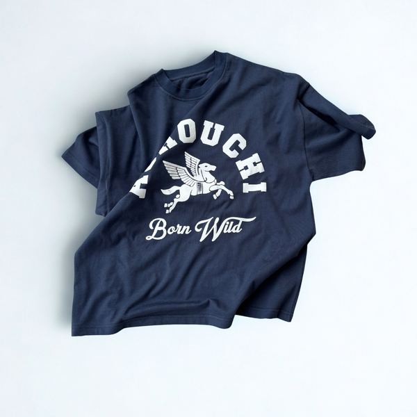 BORN WILD TSHIRT - COLOR AZULMARINO