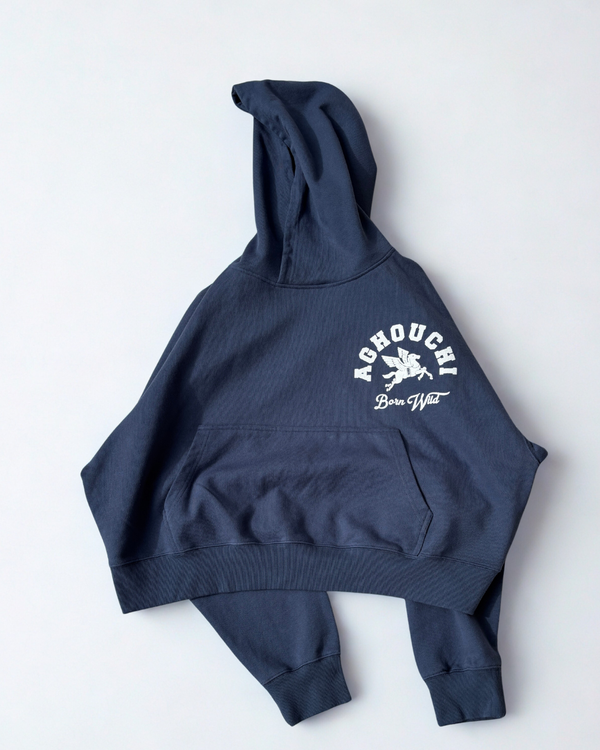BORN WILD HOODIE - COLOR AZUL MARINO