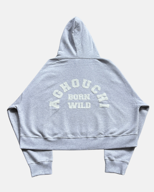 BORN WILD HOODIE - COLOR GRIS CLARO
