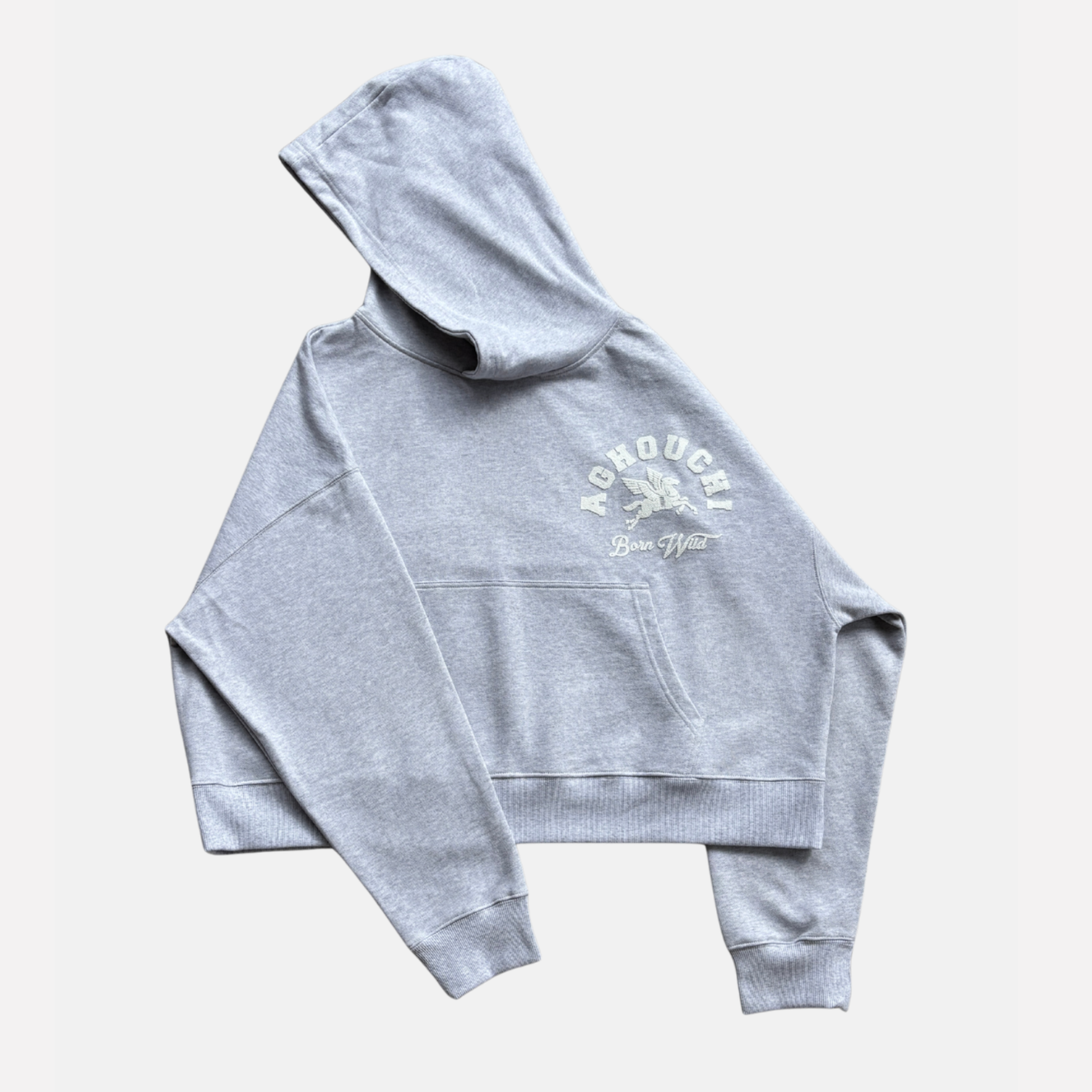 BORN WILD HOODIE - COLOR GRIS CLARO