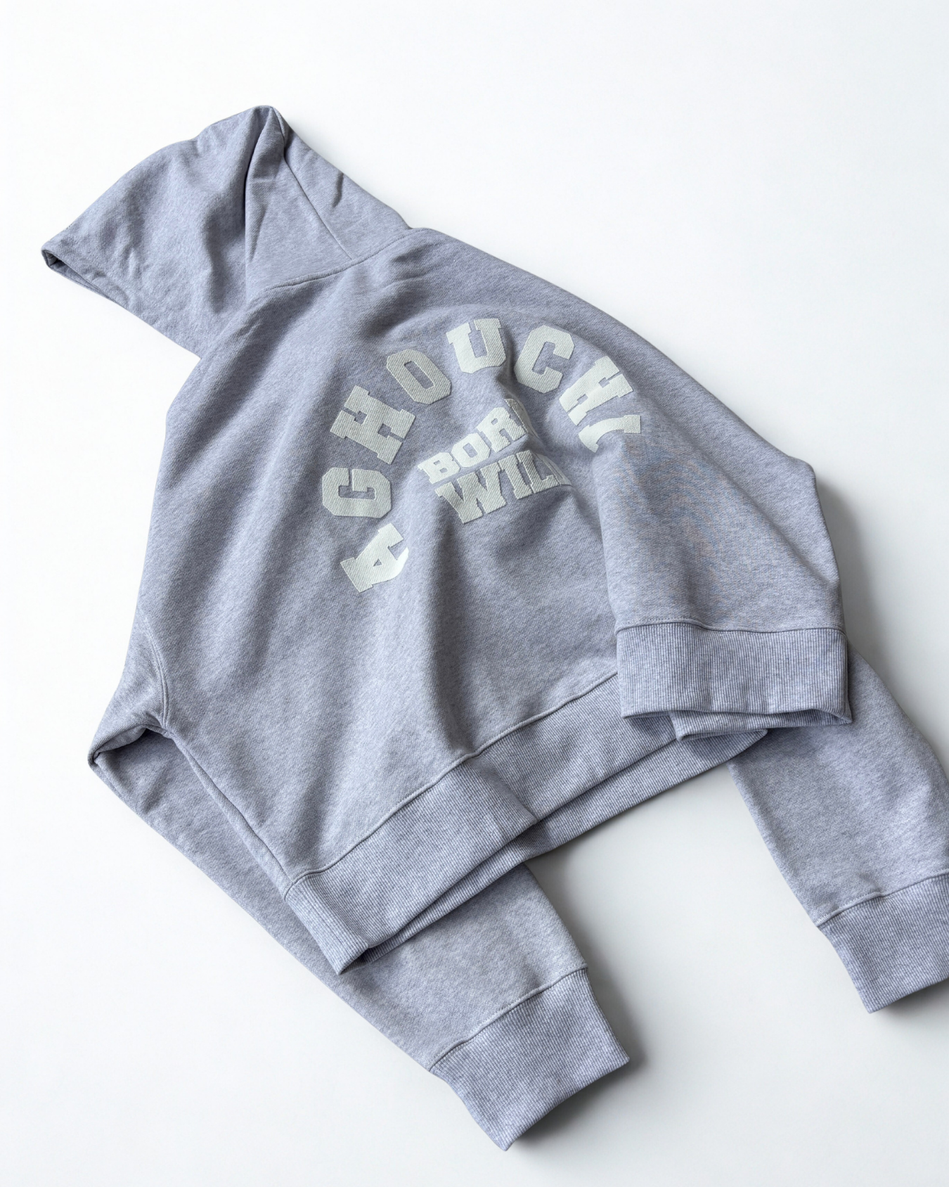 BORN WILD HOODIE - COLOR GRIS CLARO