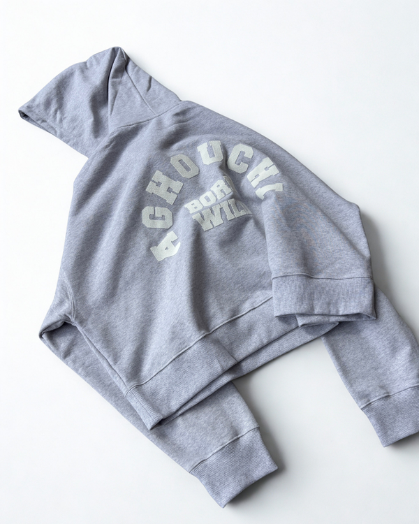 BORN WILD HOODIE - COLOR GRIS CLARO